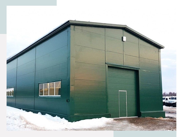 Двускатные ангары в Лениногорске